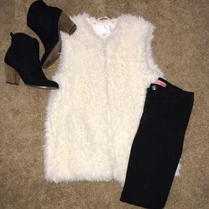 Faux Fur White Vest